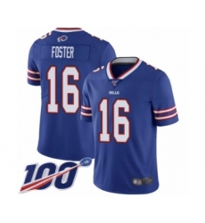 Men's Buffalo Bills #16 Robert Foster Royal Blue Team Color Vapor Untouchable Limited Player 100th Season Football Jersey