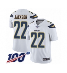 Men's Los Angeles Chargers #22 Justin Jackson White Vapor Untouchable Limited Player 100th Season Football Jersey