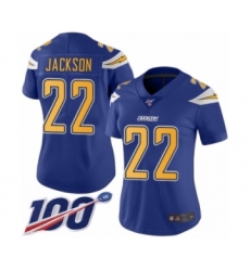 Women's Los Angeles Chargers #22 Justin Jackson Limited Electric Blue Rush Vapor Untouchable 100th Season Football Jersey