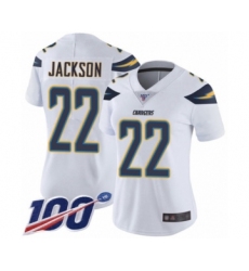 Women's Los Angeles Chargers #22 Justin Jackson White Vapor Untouchable Limited Player 100th Season Foot