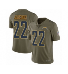 Youth Los Angeles Chargers #22 Justin Jackson Limited Olive 2017 Salute to Service Football Jersey