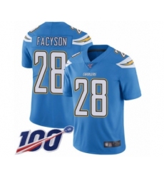 Men's Los Angeles Chargers #28 Brandon Facyson Electric Blue Alternate Vapor Untouchable Limited Player 100th Season Football Jersey