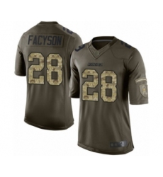 Men's Los Angeles Chargers #28 Brandon Facyson Limited Green Salute to Service Football Jersey
