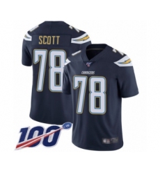 Youth Los Angeles Chargers #78 Trent Scott Navy Blue Team Color Vapor Untouchable Limited Player 100th Season Football Jersey