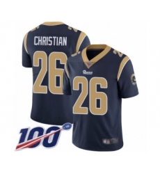 Men's Los Angeles Rams #26 Marqui Christian Navy Blue Team Color Vapor Untouchable Limited Player 100th Season Football Jersey