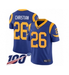 Men's Los Angeles Rams #26 Marqui Christian Royal Blue Alternate Vapor Untouchable Limited Player 100th Season Football Jersey