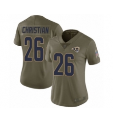 Women's Los Angeles Rams #26 Marqui Christian Limited Olive 2017 Salute to Service Football Jersey