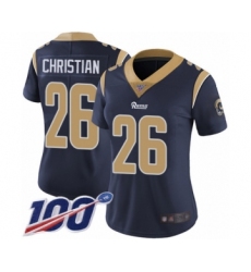 Women's Los Angeles Rams #26 Marqui Christian Navy Blue Team Color Vapor Untouchable Limited Player 100th Season Football Jersey