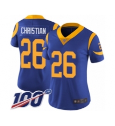 Women's Los Angeles Rams #26 Marqui Christian Royal Blue Alternate Vapor Untouchable Limited Player 100th Season Football Jersey
