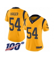 Women's Los Angeles Rams #54 Bryce Hager Limited Gold Rush Vapor Untouchable 100th Season Football Jersey