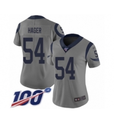 Women's Los Angeles Rams #54 Bryce Hager Limited Gray Inverted Legend 100th Season Football Jersey