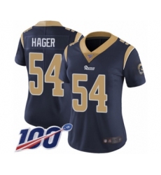 Women's Los Angeles Rams #54 Bryce Hager Navy Blue Team Color Vapor Untouchable Limited Player 100th Season Football Jersey