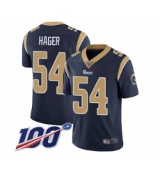 Youth Los Angeles Rams #54 Bryce Hager Navy Blue Team Color Vapor Untouchable Limited Player 100th Season Football Jersey