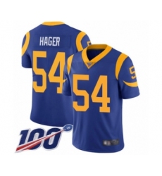 Youth Los Angeles Rams #54 Bryce Hager Royal Blue Alternate Vapor Untouchable Limited Player 100th Season Football Jersey