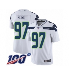 Men's Seattle Seahawks #97 Poona Ford White Vapor Untouchable Limited Player 100th Season Football Jersey