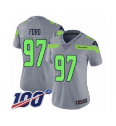 Women's Seattle Seahawks #97 Poona Ford Limited Silver Inverted Legend 100th Season Football Jersey