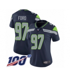Women's Seattle Seahawks #97 Poona Ford Navy Blue Team Color Vapor Untouchable Limited Player 100th Season Football Jersey