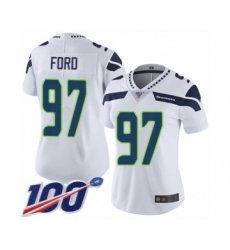 Women's Seattle Seahawks #97 Poona Ford White Vapor Untouchable Limited Player 100th Season Football Jersey