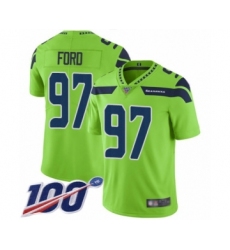Youth Seattle Seahawks #97 Poona Ford Limited Green Rush Vapor Untouchable 100th Season Football Jersey