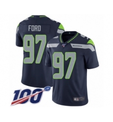 Youth Seattle Seahawks #97 Poona Ford Navy Blue Team Color Vapor Untouchable Limited Player 100th Season Football Jersey