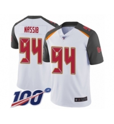Men's Tampa Bay Buccaneers #94 Carl Nassib White Vapor Untouchable Limited Player 100th Season Football Jersey