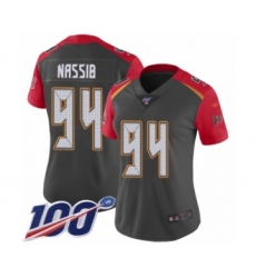Women's Tampa Bay Buccaneers #94 Carl Nassib Limited Gray Inverted Legend 100th Season Football Jersey