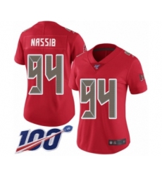 Women's Tampa Bay Buccaneers #94 Carl Nassib Limited Red Rush Vapor Untouchable 100th Season Football Jersey