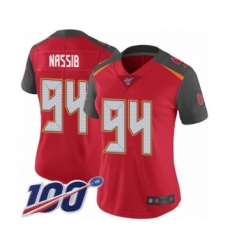 Women's Tampa Bay Buccaneers #94 Carl Nassib Red Team Color Vapor Untouchable Limited Player 100th Season Football Jersey