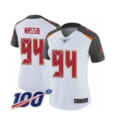 Women's Tampa Bay Buccaneers #94 Carl Nassib White Vapor Untouchable Limited Player 100th Season Football Jersey
