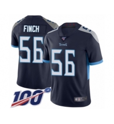 Men's Tennessee Titans #56 Sharif Finch Navy Blue Team Color Vapor Untouchable Limited Player 100th Season Football Jersey