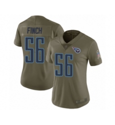 Women's Tennessee Titans #56 Sharif Finch Limited Olive 2017 Salute to Service Football Jersey