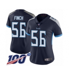 Women's Tennessee Titans #56 Sharif Finch Navy Blue Team Color Vapor Untouchable Limited Player 100th Season Football Jersey
