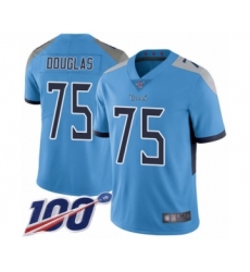 Men's Tennessee Titans #75 Jamil Douglas Light Blue Alternate Vapor Untouchable Limited Player 100th Season Football Jersey