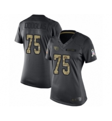 Women's Tennessee Titans #75 Jamil Douglas Limited Black 2016 Salute to Service Football Jersey