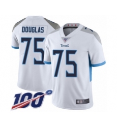 Youth Tennessee Titans #75 Jamil Douglas White Vapor Untouchable Limited Player 100th Season Football Jersey
