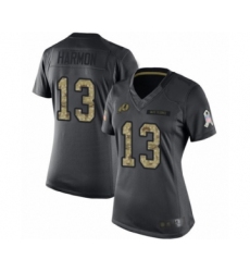 Women's Washington Redskins #13 Kelvin Harmon Limited Black 2016 Salute to Service Football Jersey