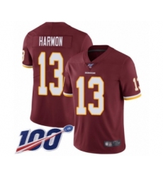 Youth Washington Redskins #13 Kelvin Harmon Burgundy Red Team Color Vapor Untouchable Limited Player 100th Season Football Jersey
