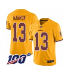 Youth Washington Redskins #13 Kelvin Harmon Limited Gold Rush Vapor Untouchable 100th Season Football Jersey