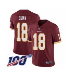 Men's Washington Redskins #18 Trey Quinn Burgundy Red Team Color Vapor Untouchable Limited Player 100th Season Football Jersey