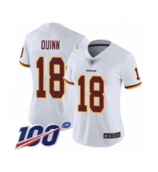 Women's Washington Redskins #18 Trey Quinn White Vapor Untouchable Limited Player 100th Season Football Jersey