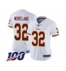 Women's Washington Redskins #32 Jimmy Moreland White Vapor Untouchable Limited Player 100th Season Football Jersey