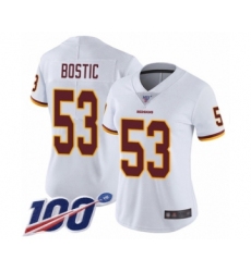 Women's Washington Redskins #53 Jon Bostic White Vapor Untouchable Limited Player 100th Season Football Jersey