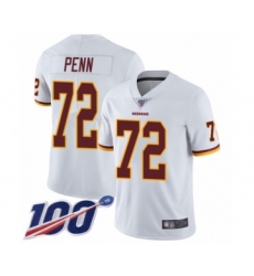 Youth Washington Redskins #72 Donald Penn White Vapor Untouchable Limited Player 100th Season Football Jersey