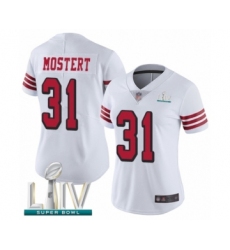 Women's San Francisco 49ers #31 Raheem Mostert Limited White Rush Vapor Untouchable Super Bowl LIV Bound Football Jersey