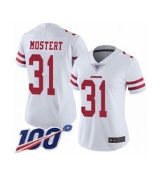 Women's San Francisco 49ers #31 Raheem Mostert White Vapor Untouchable Limited Player 100th Season Football Jersey