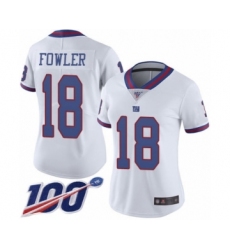 Women's New York Giants #18 Bennie Fowler Limited White Rush Vapor Untouchable 100th Season Football Jersey