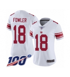 Women's New York Giants #18 Bennie Fowler White Vapor Untouchable Limited Player 100th Season Football Jersey