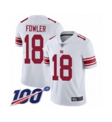 Youth New York Giants #18 Bennie Fowler White Vapor Untouchable Limited Player 100th Season Football Jersey