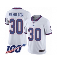 Youth New York Giants #30 Antonio Hamilton Limited White Rush Vapor Untouchable 100th Season Football Jersey