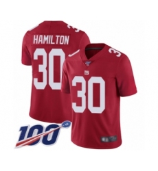 Youth New York Giants #30 Antonio Hamilton Red Limited Red Inverted Legend 100th Season Football Jersey